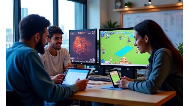 مطورون مستقلون سعوديون يعملون على ألعابهم في استوديو إبداعي